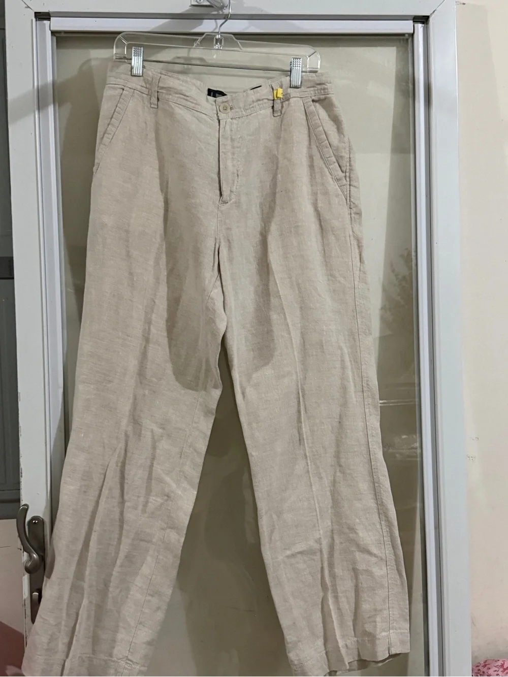 Old Navy Beige Linen-Blend Chinos